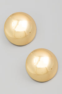 Large Metallic Half Sphere Shield Earrings