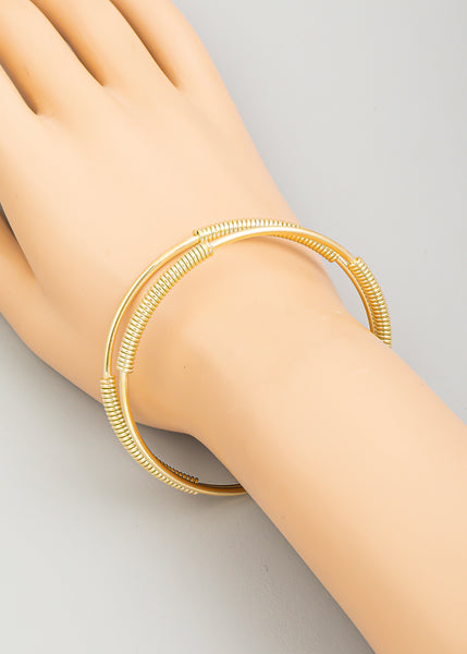 Metallic Coil Double Strand Cuff Bracelet