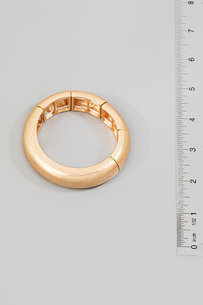 Worn Metallic Elastic Bangle Bracelet