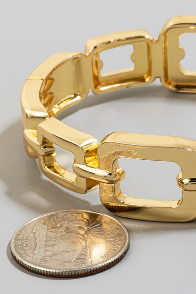 Solid Metallic Chain Hinge Bracelet