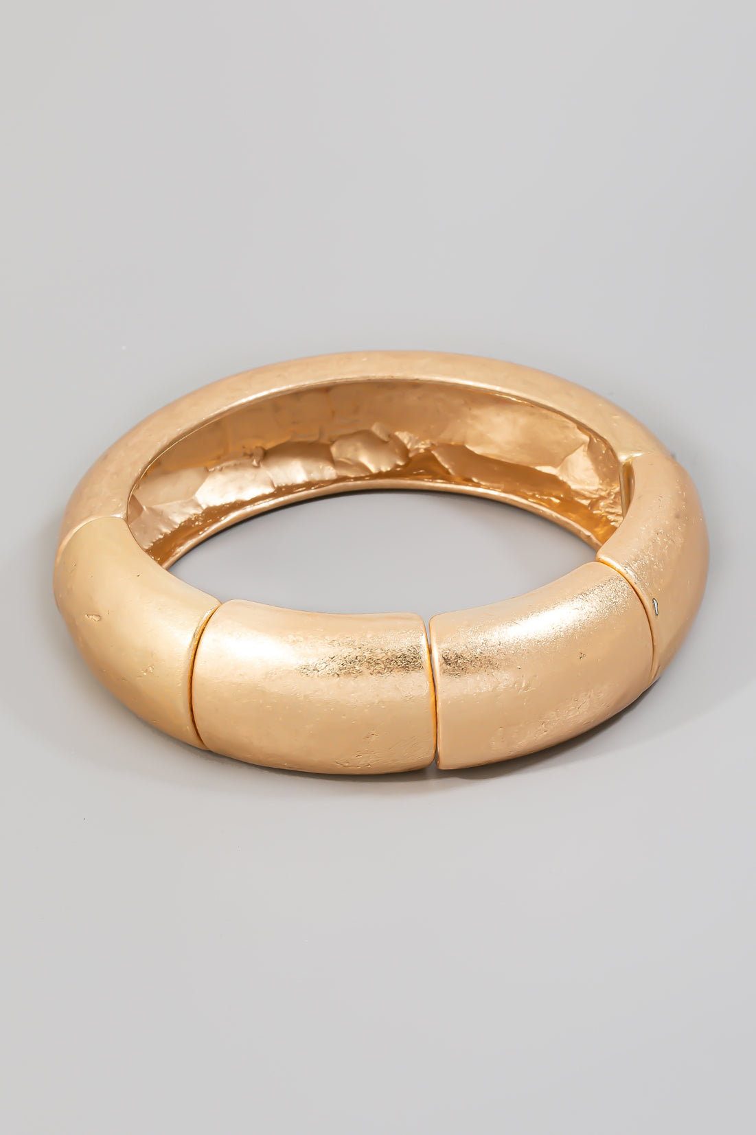 Worn Metallic Elastic Bangle Bracelet