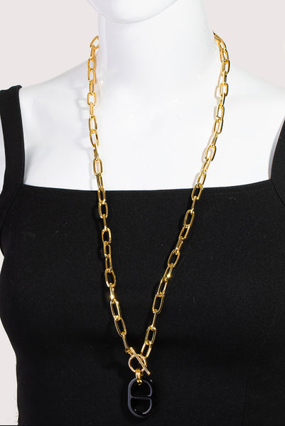 Toggle Chain Link Mariner Tab Necklace