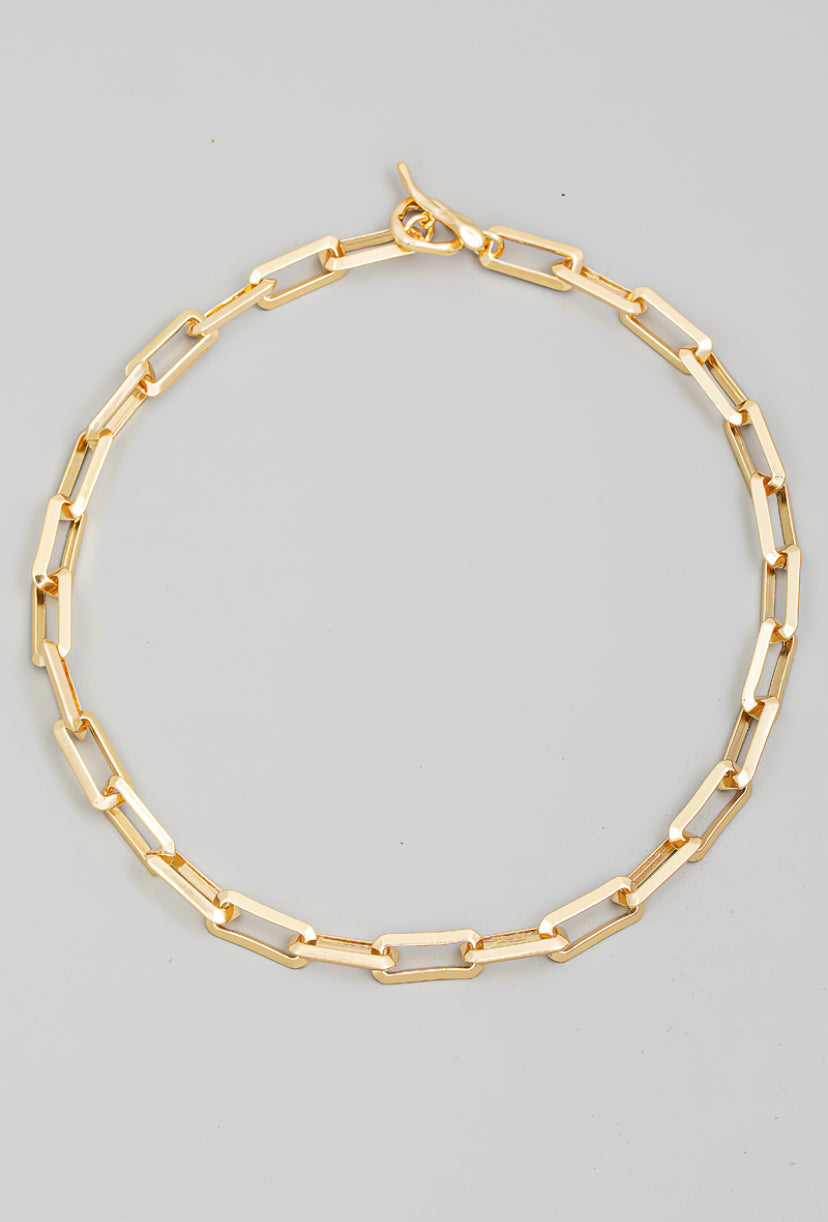 Rectangle Toggle Chain Link Necklace