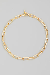 Rectangle Toggle Chain Link Necklace