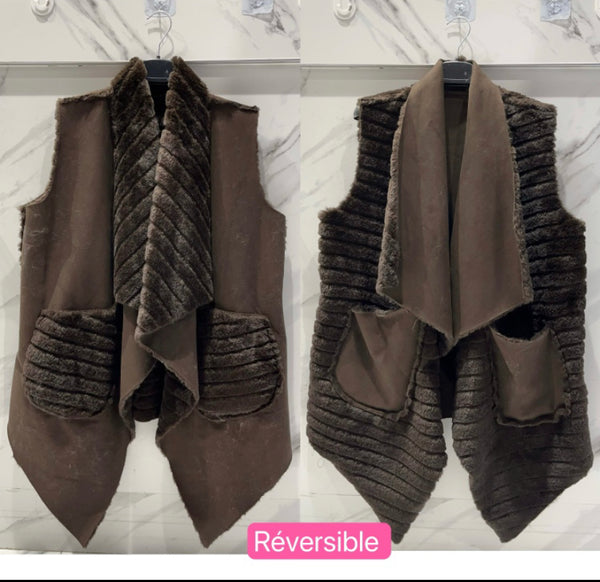 Reversible Fur Vest - Italian