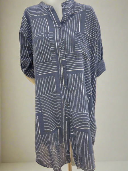 Stripe Cotton Tunic Dress