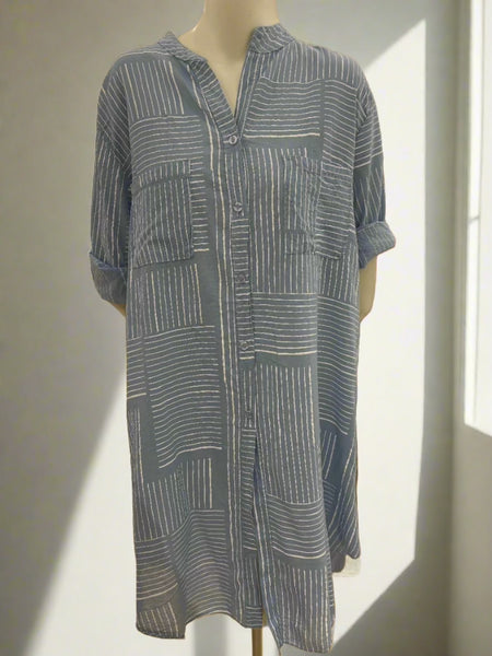 Stripe Cotton Tunic Dress