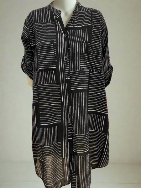 Stripe Cotton Tunic Dress