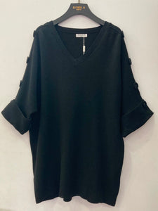 Button Shoulder Sweater Tunic