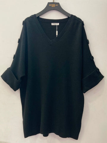 Button Shoulder Sweater Tunic