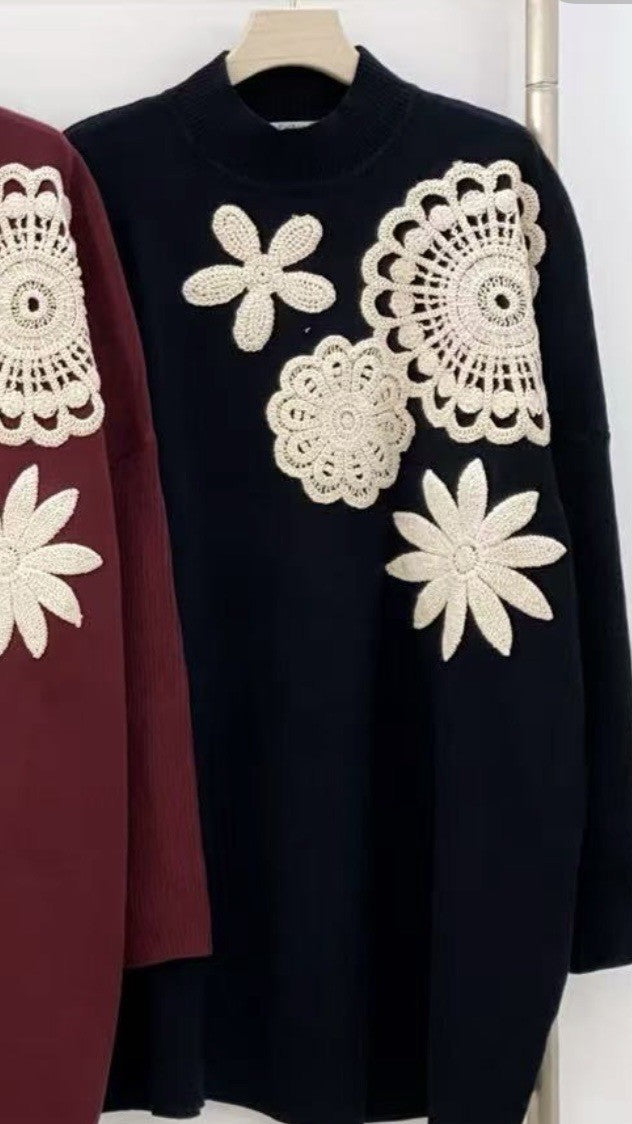 Sweater Tunic With Embroidery Detail