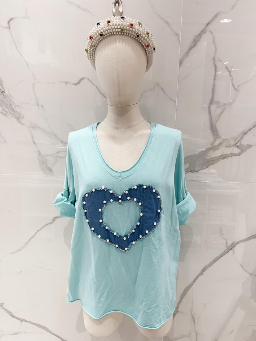 Pearl Heart Front Top
