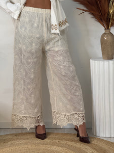 Embroidery Crochet Bottom Pant