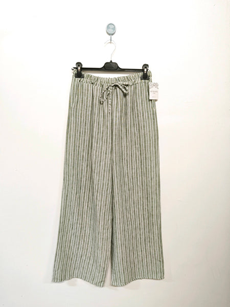 Stripe Cotton/Linen Pants