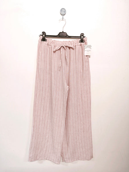 Stripe Cotton/Linen Pants
