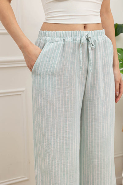 Stripe Cotton/Linen Pants
