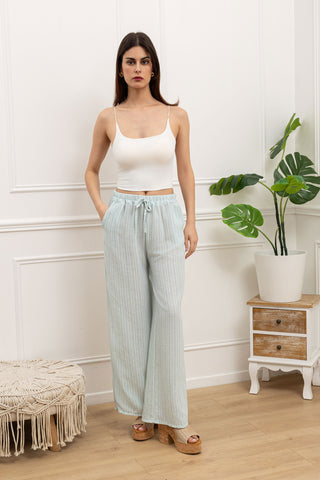 Stripe Cotton/Linen Pants