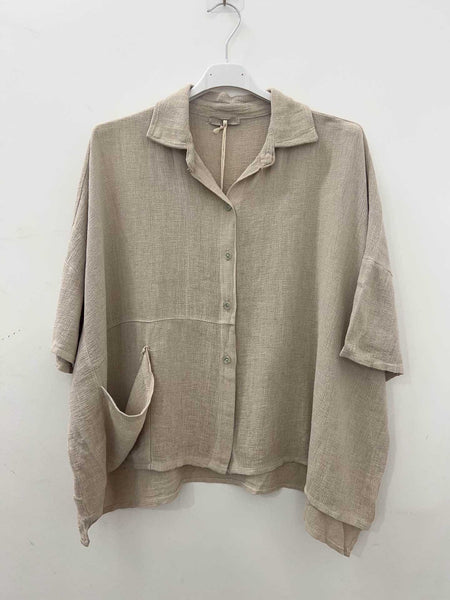 One Pocket Linen/Cotton Shirt - Italian