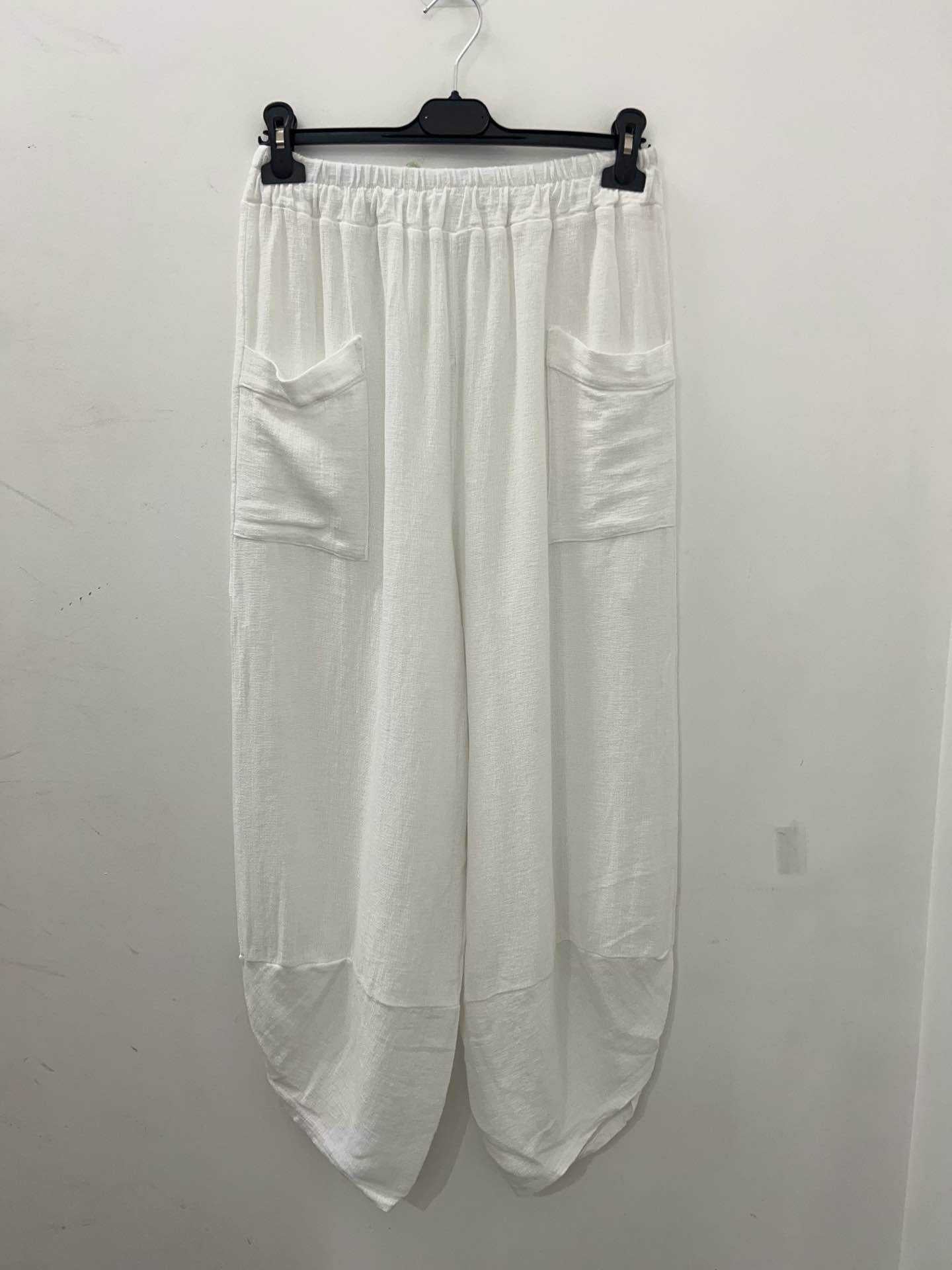 Linen/Cotton Mix Pants - Italian
