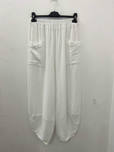 Linen/Cotton Mix Pants - Italian