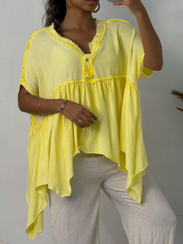 Detail Neck Cotton Tunic