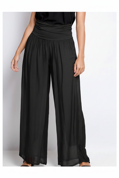 Wide Leg Silk Pants - Italian