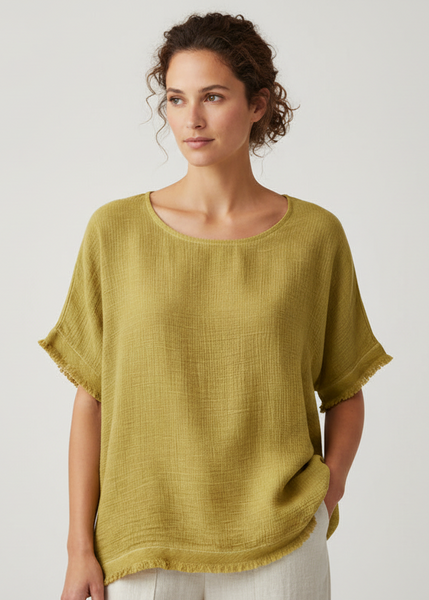 Linen/Cotton Mix Top - Italian
