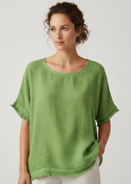Linen/Cotton Mix Top - Italian