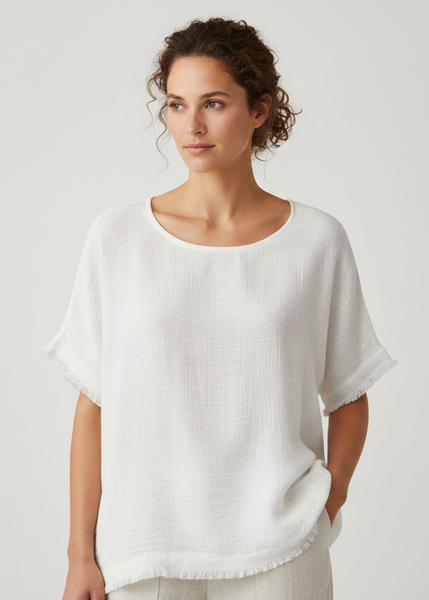 Linen/Cotton Mix Top - Italian