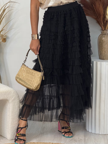 Long Layered Lace Skirt