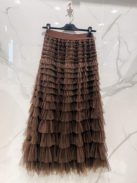 Long Layered Lace Skirt