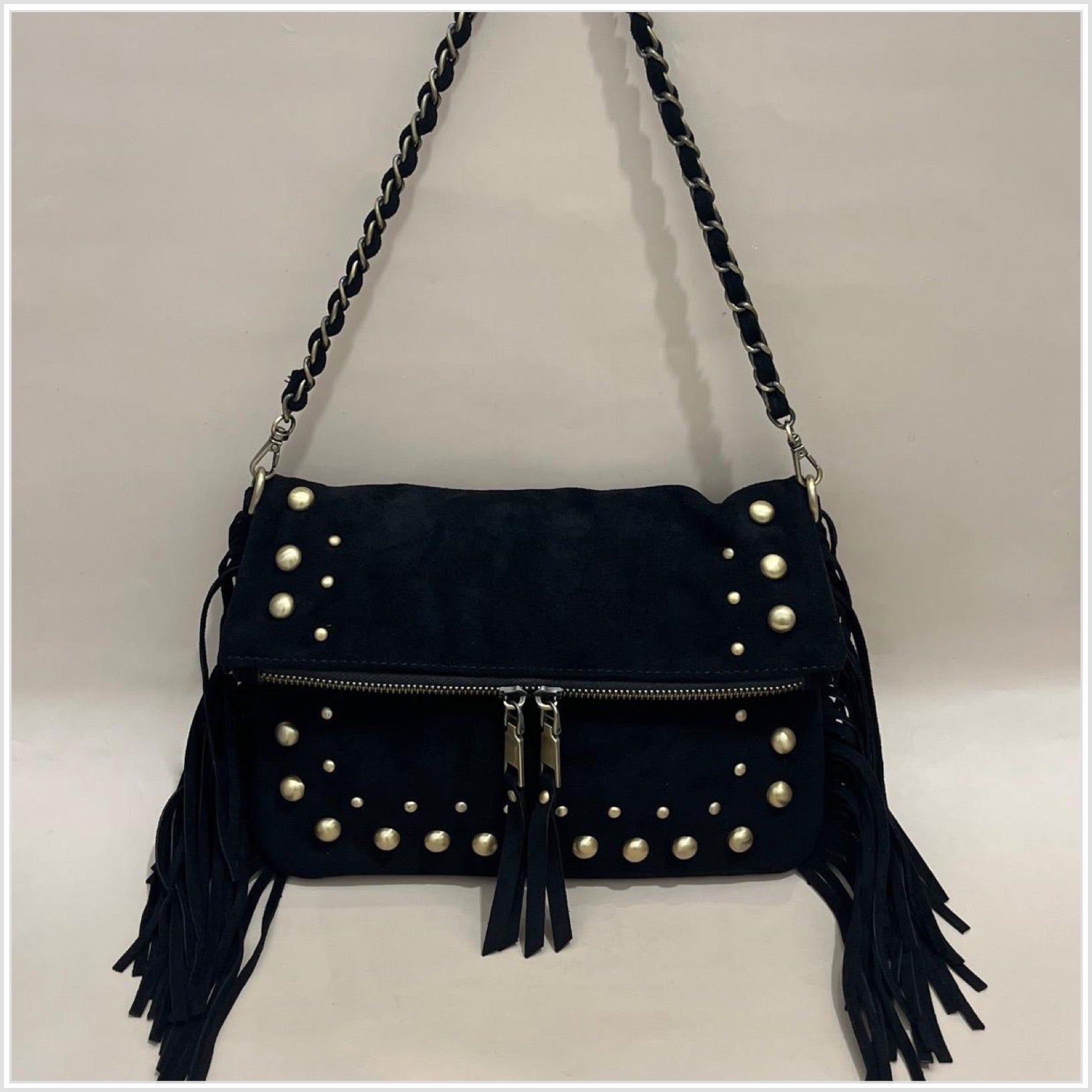 Stud/Fringe Handbag