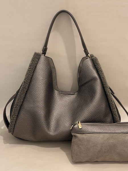 Fur trim Hand Bag