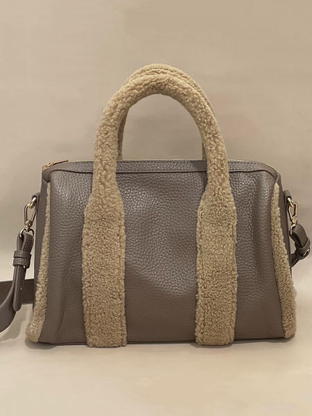 Fur Trim Hand Bag