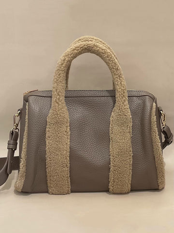 Fur Trim Hand Bag