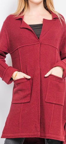 3/4 Cardigan With Front Pockets