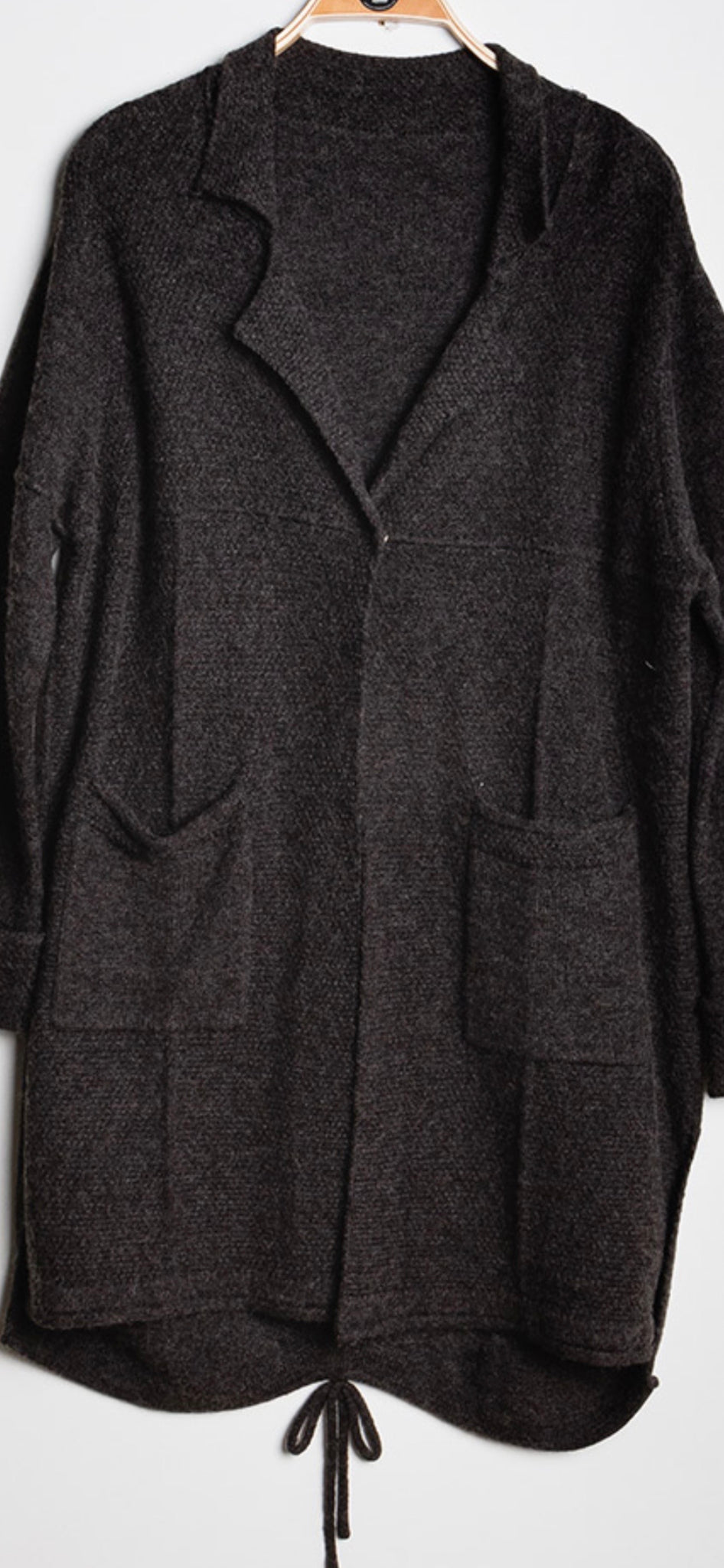 3/4 Cardigan With Front Pockets