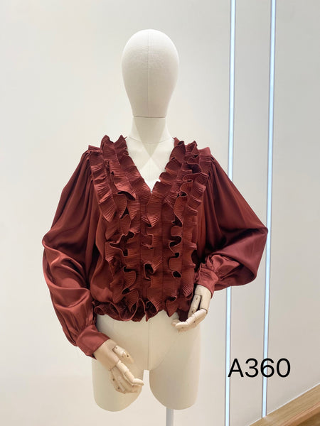 Long Sleeve Ruffled Blouse