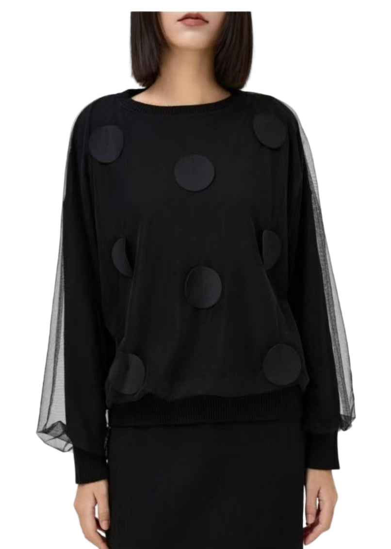 Sheer Mesh Detail Sweater