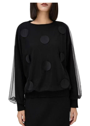 Sheer Mesh Detail Sweater
