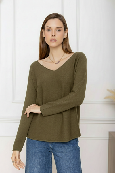 Long Sleeve V-Neck Sweater