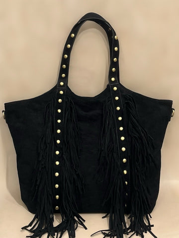 Stud/Fringe Detail Hand Bag