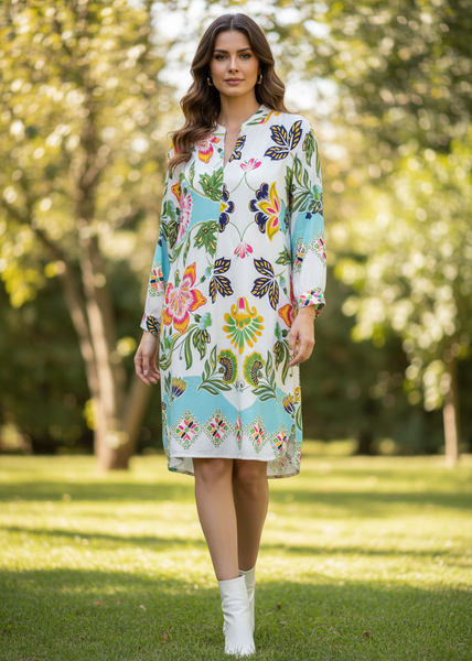Long Sleeve Print Dress