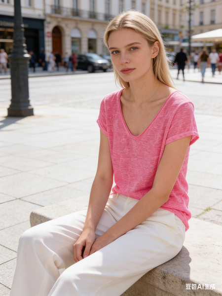 Short Sleeve Cotton Blend Top