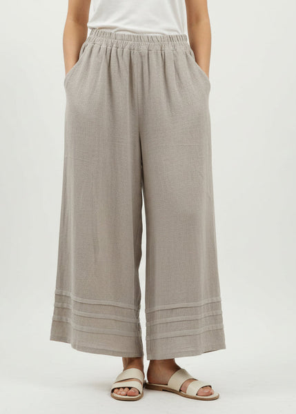 Detail Bottom Wide Leg Pants - Italian