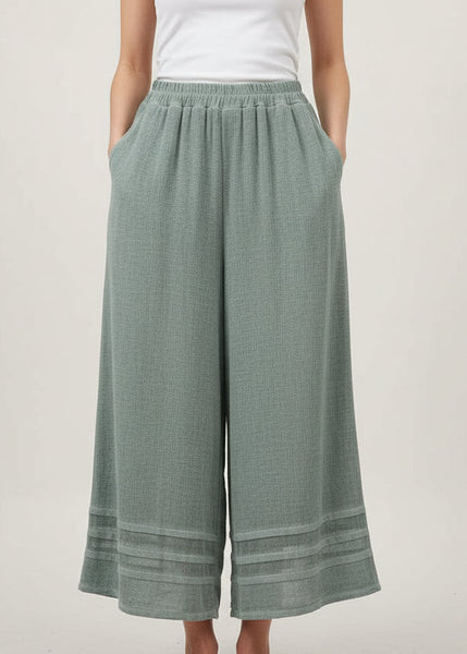 Detail Bottom Wide Leg Pants - Italian