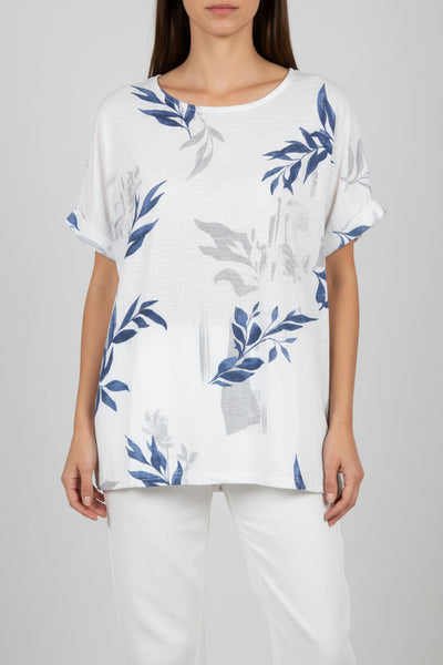 Short Sleeve Print Cotton Top