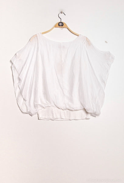 Bat Sleeve Basic Silk Blouse - Italian