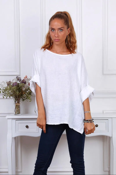 Basic Linen Top- Italian