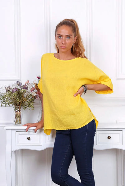 Basic Linen Top- Italian